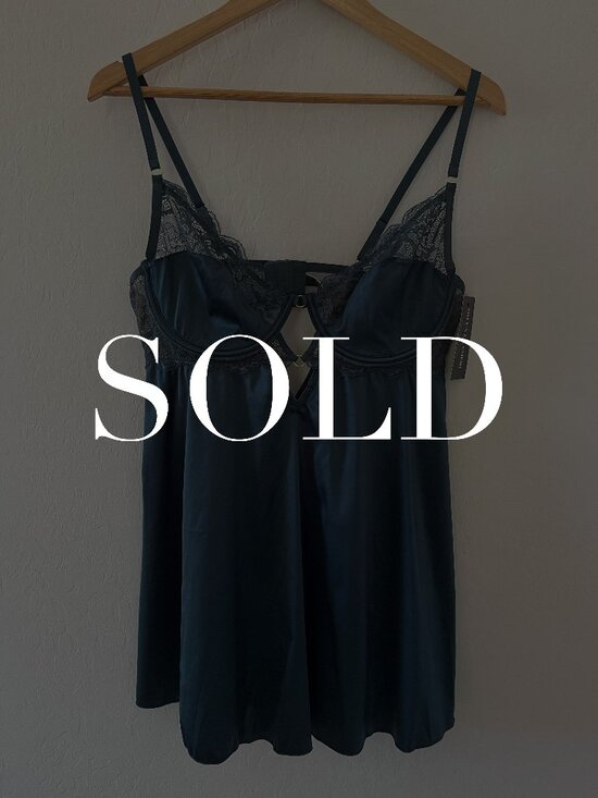 oh la la cheri Other - Oh La La Cheri Satin Lace Chemise - Lake Blue Size XL
